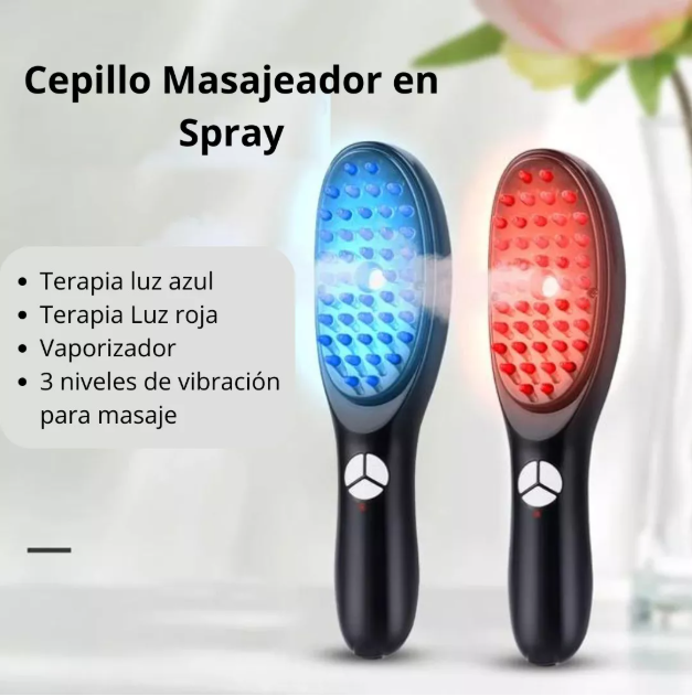 CEPILLO DE FOTOTERAPIA CAPILAR CON VAPORIZACIÓN Y MASAJEADOR + ENVÍO GRATIS! 🎁