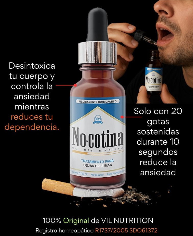 NO-COTINA ORIGINAL - SUPLEMENTO EN GOTAS + DESAPARECE LA ANSIEDAD Y AYUDA A DEJAR DE FUMAR + ENVÍO GRATIS!🎁