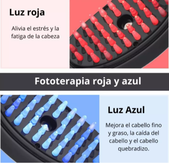 CEPILLO DE FOTOTERAPIA CAPILAR CON VAPORIZACIÓN Y MASAJEADOR + ENVÍO GRATIS! 🎁