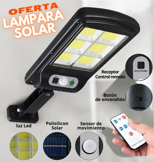 LAMPARA LED CON PANEL SOLAR Y SENSOR DE MOVIMIENTO+ENVÍO GRATIS!🎁