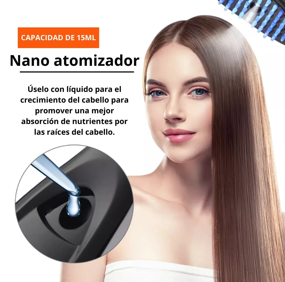 CEPILLO DE FOTOTERAPIA CAPILAR CON VAPORIZACIÓN Y MASAJEADOR + ENVÍO GRATIS! 🎁