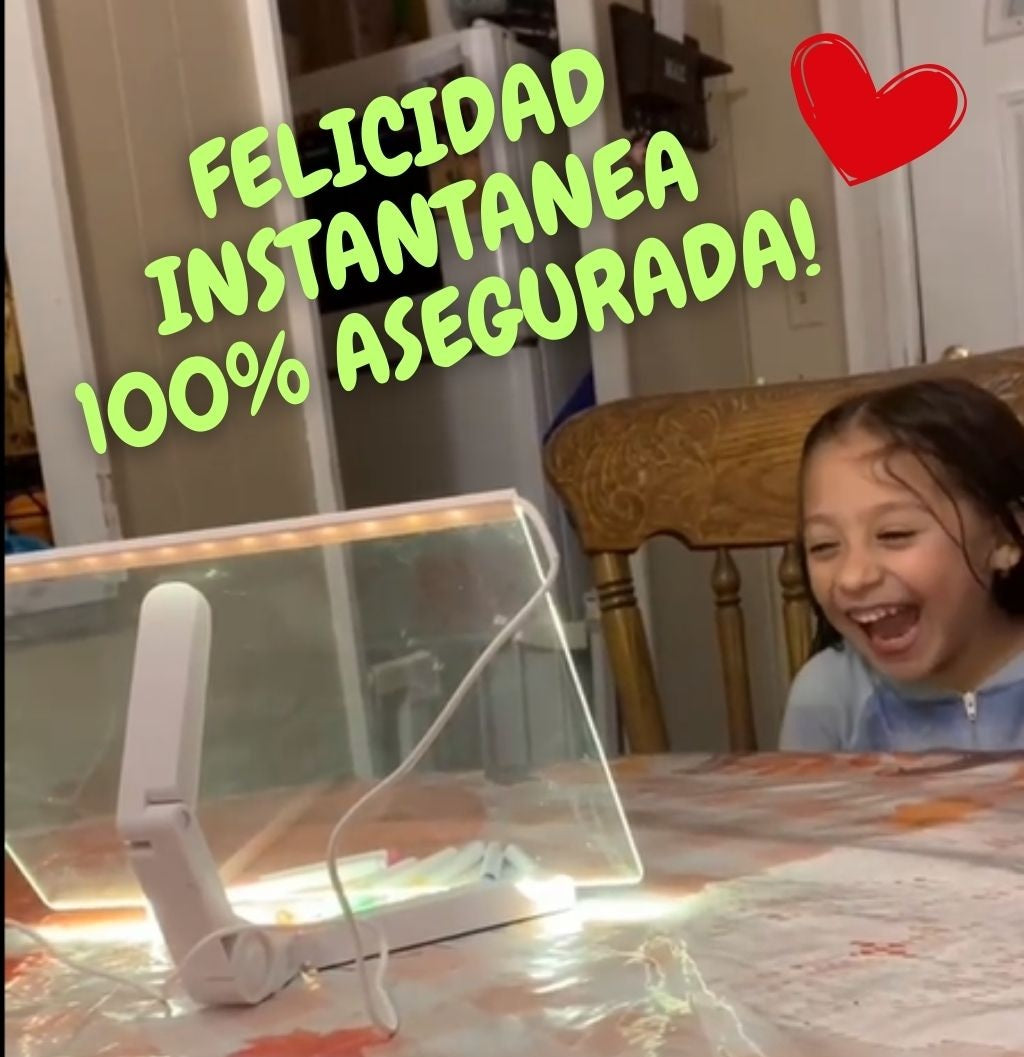 TABLERO LED 3D NEÓN 2025 TAMAÑO GRANDE 30X20CM + 7 MARCADORES BORRABLES + OBSEQUIO PDF 80 DIBUJOS👦👧 + EN
