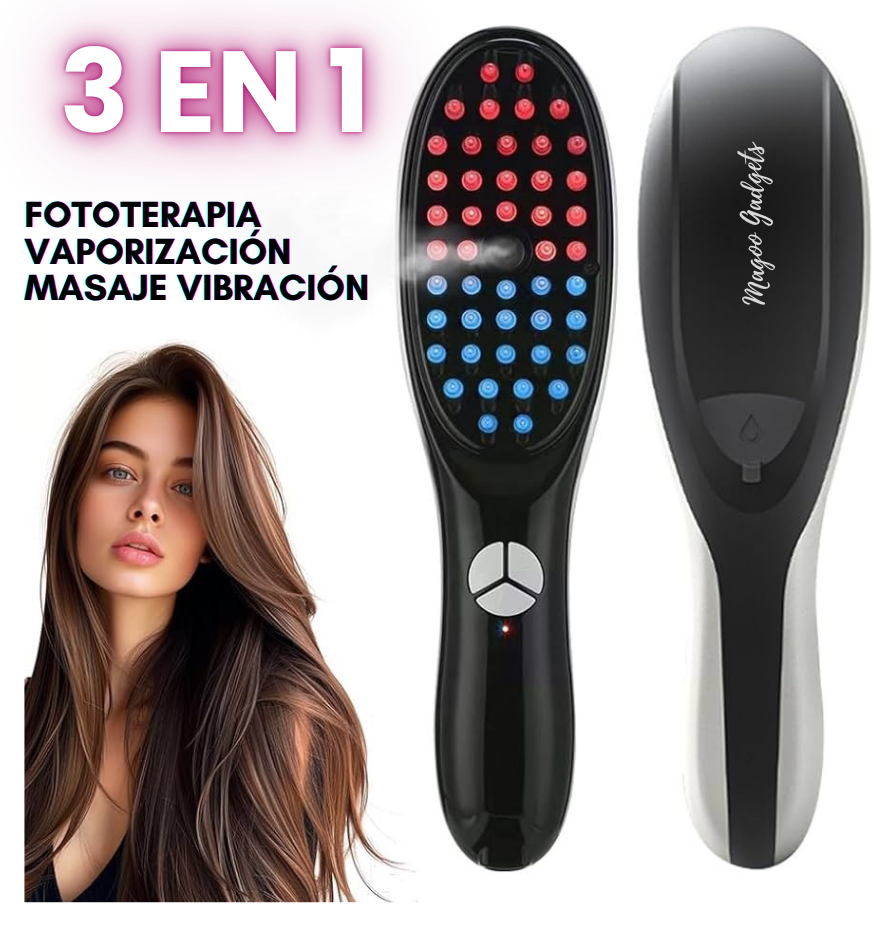 CEPILLO DE FOTOTERAPIA CAPILAR CON VAPORIZACIÓN Y MASAJEADOR + ENVÍO GRATIS! 🎁