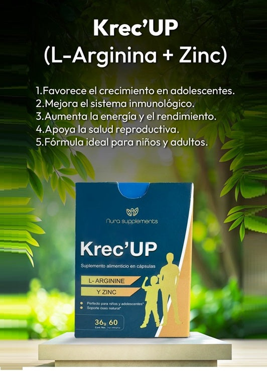 🧬KREC´UP SUPLEMENTO CON HORMONAS DE CRECIMIENTO EN CAPSULAS X60 / USO ENTRE 10 Y 22 AÑOS DE EDAD + ENVÍO GRATIS!🎁