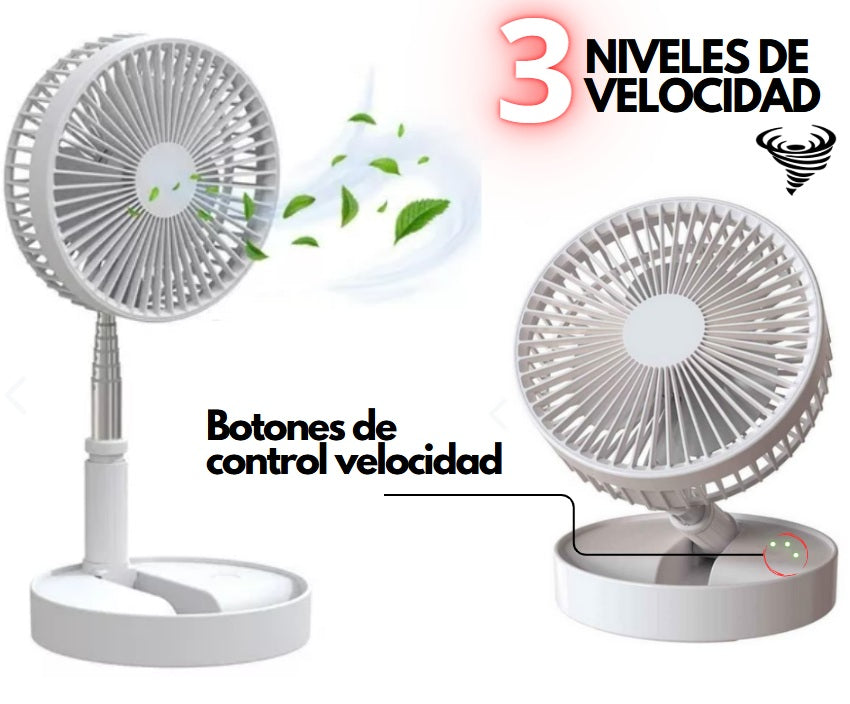 ⭐VENTILADOR VERSIÓN PREMIUM RECARGABLE Y PLEGABLE 1 METRO ALTURA + ENVIO GRATIS 🎁