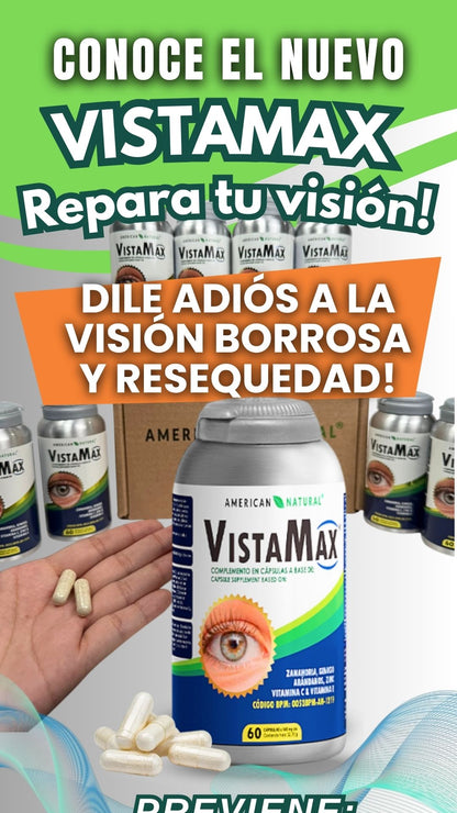 VISTAMAX CAPSULAS X60 + REPARA LA VISIÓN BORROSA Y RESEQUEDAD - PREVIENE CATARATAS, GLAUCOMA Y CARNOSIDAD + ENVÍO GRATIS! 🎁
