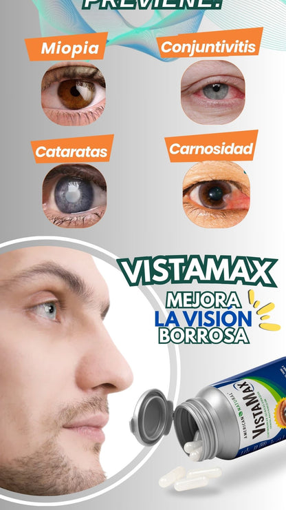 VISTAMAX CAPSULAS X60 + REPARA LA VISIÓN BORROSA Y RESEQUEDAD - PREVIENE CATARATAS, GLAUCOMA Y CARNOSIDAD + ENVÍO GRATIS! 🎁
