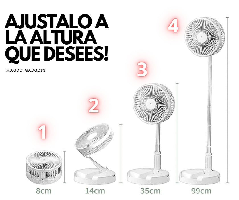 ⭐VENTILADOR VERSIÓN PREMIUM RECARGABLE Y PLEGABLE 1 METRO ALTURA + ENVIO  GRATIS 🎁