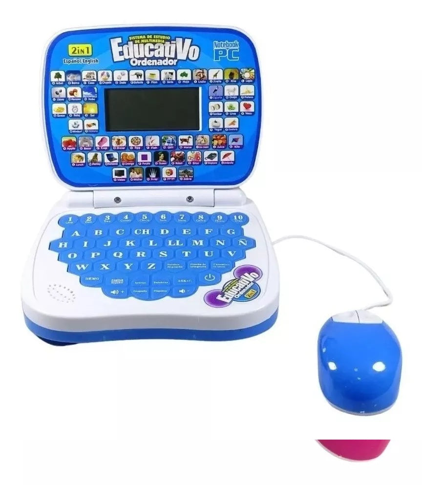 COMPUTADOR PORTÁTIL DIDÁCTICO PARA NIÑOS ENTRE 1 Y 6 AÑOS + JUEGOS+LETRAS+NÚMEROS+SUMAS Y RESTAS+CANCIONES Y MÁS + ENVÍO GRATIS! 🎁