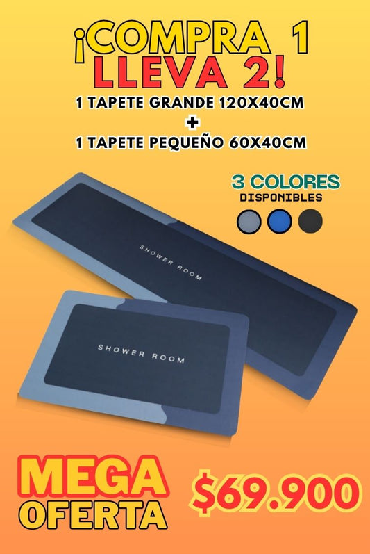 COMBO 2X1 TAPETES PREMIUM ABSORBENTES CON ADHERENCIA + ENVÍO GRATIS 🎁