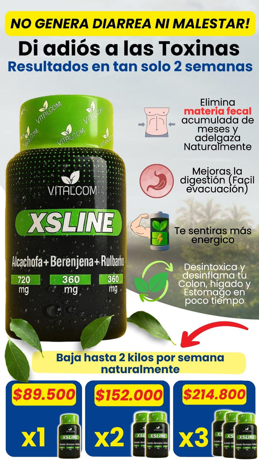 XSLINE X60 CAPSULAS - LIBERADOR DE ESTOMAGO, HIGADO Y COLON - ADELGAZANTE NATURAL CON INVIMA + ENVÍO GRATIS🎁