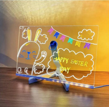 TABLERO LED 3D 30X20CM CON MARCADORES DE COLORES PARA NIÑOS Y ADULTOS!👦👧