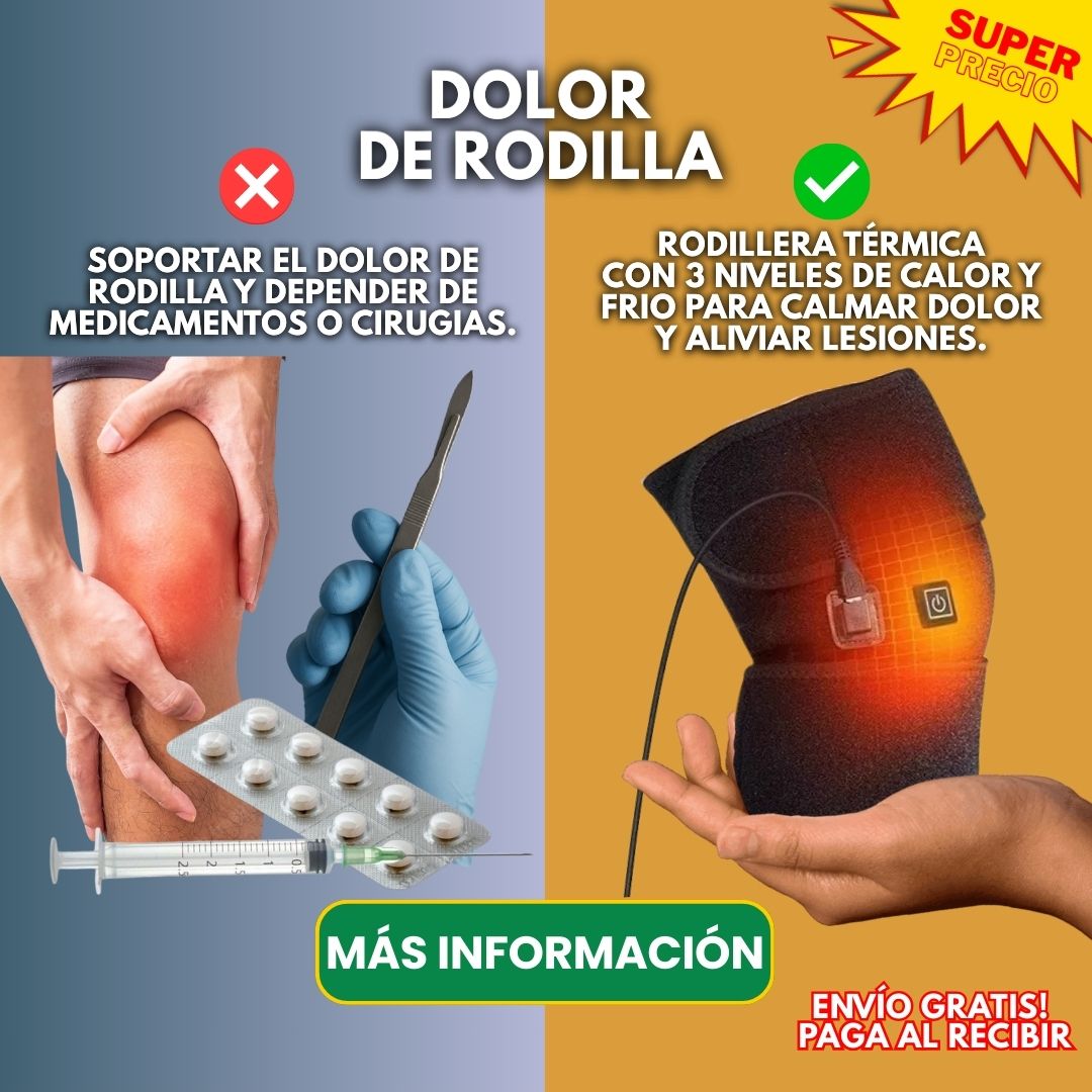 RODILLERA TÉRMICA CON 3 NIVELES DE CALOR + ESPACIO PARA HIELO Y CARGADOR + ENVÍO GRATIS! 🎁
