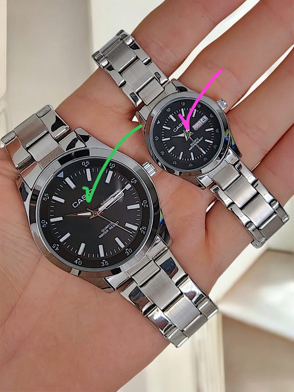 👩‍❤️‍👨COMBO 1 - PAREJA DE RELOJES CASlO EN ACERO 👫⌚⌚