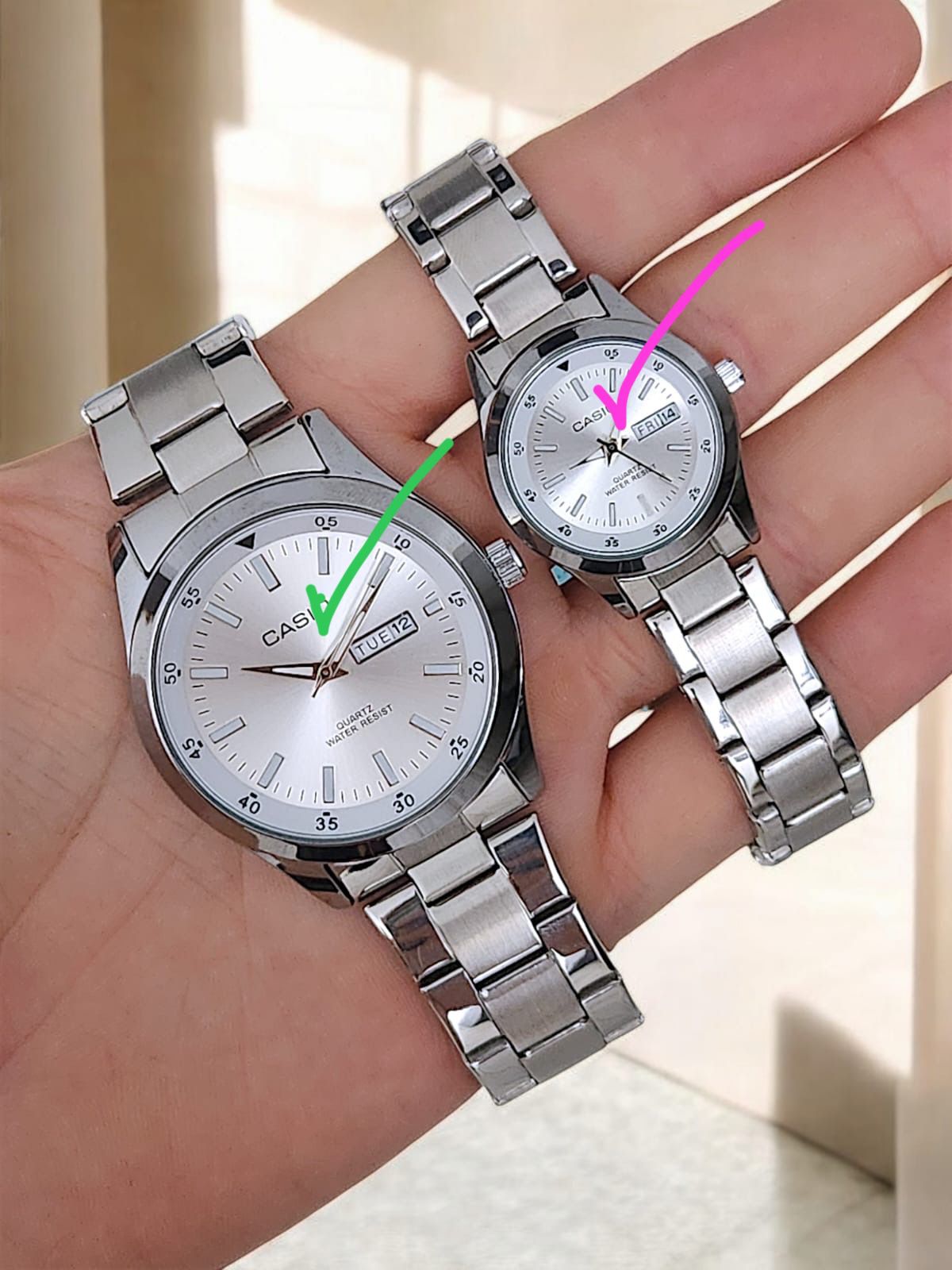 👩‍❤️‍👨COMBO 1 - PAREJA DE RELOJES CASlO EN ACERO 👫⌚⌚