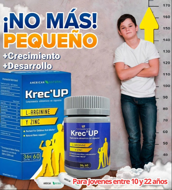 🧬KREC´UP SUPLEMENTO CON HORMONAS DE CRECIMIENTO EN CAPSULAS X60  / USO ENTRE 10 Y 22 AÑOS DE EDAD + ENVÍO GRATIS!🎁