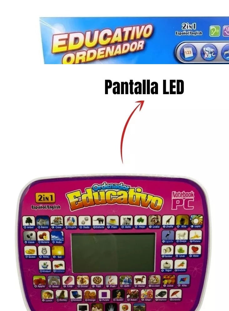 COMPUTADOR PORTÁTIL DIDÁCTICO PARA NIÑOS ENTRE 1 Y 6 AÑOS + JUEGOS+LETRAS+NÚMEROS+SUMAS Y RESTAS+CANCIONES Y MÁS + ENVÍO GRATIS! 🎁