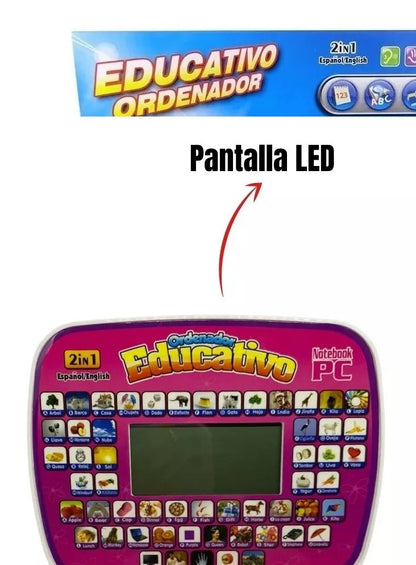 COMPUTADOR PORTÁTIL DIDÁCTICO PARA NIÑOS ENTRE 1 Y 6 AÑOS + JUEGOS+LETRAS+NÚMEROS+SUMAS Y RESTAS+CANCIONES Y MÁS + ENVÍO GRATIS! 🎁