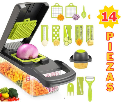 PICADOR Y RALLADOR PREMIUM DE 14 PIEZAS EN 1 + ENVÍO GRATIS Y PAGAS AL RECIBIRLO🎁
