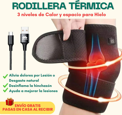 RODILLERA TÉRMICA CON 3 NIVELES DE CALOR + ESPACIO PARA HIELO Y CARGADOR + ENVÍO GRATIS! 🎁