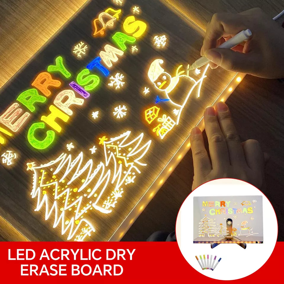 TABLERO LED 3D 30X20CM CON MARCADORES DE COLORES PARA NIÑOS Y ADULTOS!👦👧